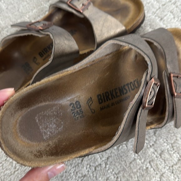 Birkenstock Sydney Birko Flor 2 Strap Sandals slide “graceful taupe” buckle - Picture 3 of 7